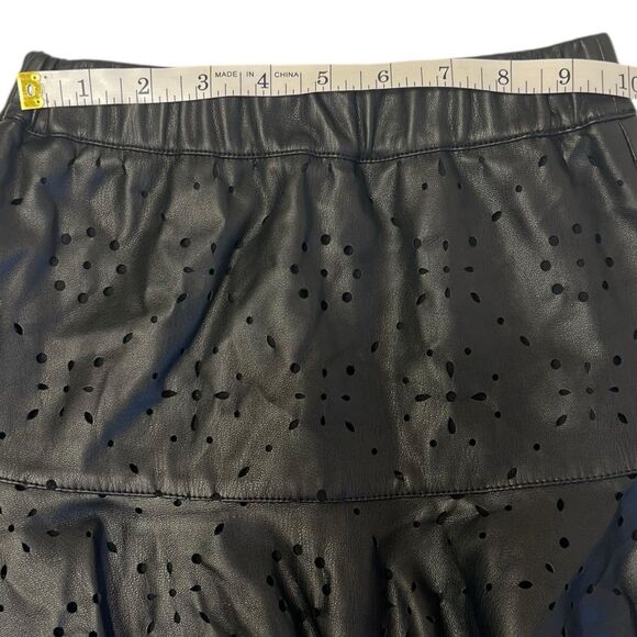 MNG Faux Leather Skirt Girls 5/6 Mini Ruffle Y2K Coquette Fall Layering Rare - Picture 5 of 12